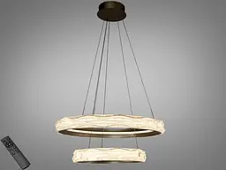Золота підвісна LED-люстра Diasha 583-600+400G, 2 кільця, 152Вт, 60 см, до 21 м²
