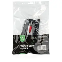 Кабель мультимедійний Jack 3.5mm male to 2xRCA 5.0m Vinga (VCPDCJ35MRCA25BK) - мініатюра 3