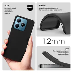 Чехол-накладка для смартфона Realme C63 4G/C61 4G/Note 60 4G/Note 60X 4G, противоударный, силиконовый, термополиуретановый (ТПУ), с защитой камеры и корпуса, черный, защита всего корпуса, ArmorStandart (ARM78457) - мініатюра 3