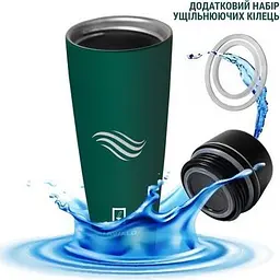 Термокружка Tavialo матовий зелений колір + 2 ущільнювальних кільця 460 мл (190460108) - мініатюра 4