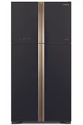 Холодильник з верхньою морозильною камерою Hitachi R-W610PUC4GBK,чорне скло (R-W610PUC4GBK)