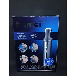 Чоловічий акумуляторний триммер Kemei KM-3025 носа вух брів - мініатюра 3