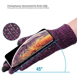 Рукавички для сенсорних екранів ArmorStandart Melange Purple/Black size XL (ARM59872) - мініатюра 2