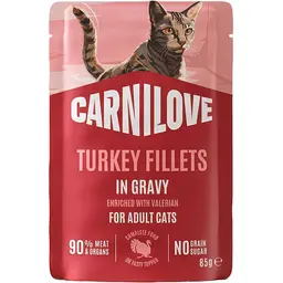 Вологий корм для котів Carnilove Gravy Turkey with Valerian індичка і валеріана в соусі 85 г