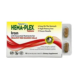Залізо з Комплексом Поживних Речовин Hema-Plex - 10 таблеток