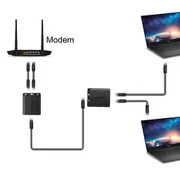 Мережевий спліттер розгалужувач RJ45 Ugreen CM210 Black 2 шт. (50923) - мініатюра 2