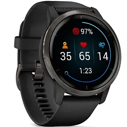 Смарт-годинник Garmin Venu 2 Slate Stainless Steel Bezel with Black Case and Silicone Band [010-02430-11/01] [63415] - мініатюра 3
