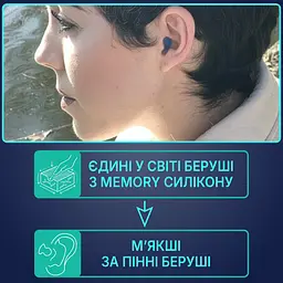 Беруші для сну Earjellies багаторазові із силікону з пам'яттю форми 3 розміри (1105-02) - мініатюра 2