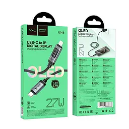 Кабель HOCO C to Lightning Lord PD digital display charging data cable U148 1.2m, 27W - мініатюра 2