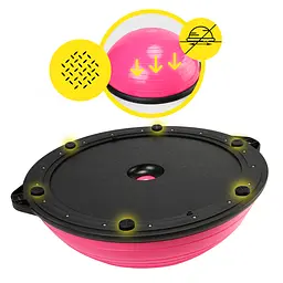 Балансувальна платформа (півсфера) Cornix Bosu Ball 58 см з еспандерами Pink XR-0456 - мініатюра 2