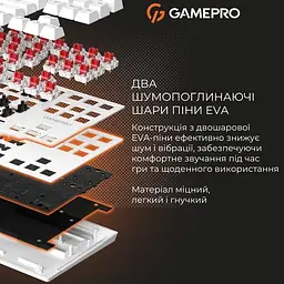 Клавіатура дротова GamePro Genesis Joker Outemu Red Swithes USB White (MK124W) - мініатюра 11