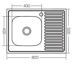 Кухонна мийка накладна ZERIX Z8050R-06-160E satin (ZX1613) - мініатюра 3