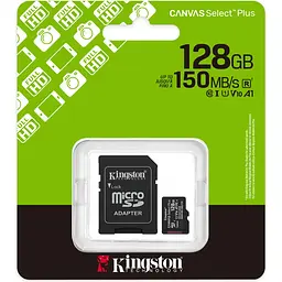 Карта пам'яті Kingston microSDXC Canvas Select Plus 128GB Class 10 UHS-I U1 V10 A1 + SD адаптер (SDCS3/128GB) [145076] - мініатюра 3