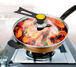 Ручка підставка для кришки каструлі сковороди 15.5 см, Kitchen Master Жовтий 86481 - мініатюра 3