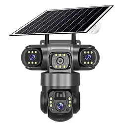 IP-камера вулична з акумулятором та потрійним об'єктивом XON 4G 8000mAh Solar 1080P SmartCam (TCBSM23VB 3992) Чорна
