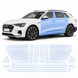 Антигравійна захисна бронеплівка за лекалами для Audi e-tron GE 2019-2022 - зони дверей і стійки вікон