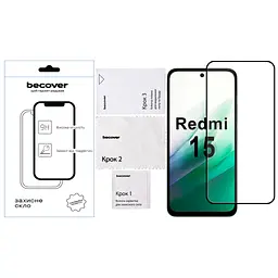 Скло захисне BeCover Xiaomi Redmi 15 Black (713905) - мініатюра 3