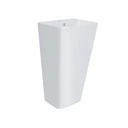 Умивальник підлоговий Qtap Tern 440x380x830 мм White + донний клапан PU02O, Білий - мініатюра 2