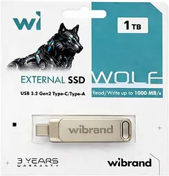 Накопичувач SSD Wibrand SSD Wolf 1TB USB 3.2 Gen.2 Type-C/Type-A Read/Write 1000MB/s Silver (WIEXSSD/WO1TB) - мініатюра 6