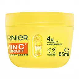 Зволожувальний крем-сорбет Garnier Vitamin C Fresh & Bright з вітаміном С для надання свіжості та сяяння шкірі обличчя, 85 г - мініатюра 2