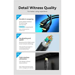 Кабель мультимедійний DisplayPort M to DisplayPort M 1.5m V1.4 8K black Vention (HCDBG) - мініатюра 3