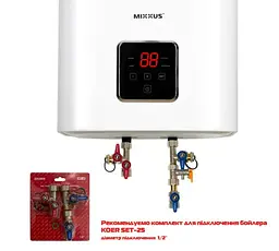 Водонагрівач Mixxus EWH-13080 CUBE WET(V) 80 л, 2,0 кВт, "мокрий" ТЕН, вертикальний, квадратний, білий (WH0612) - мініатюра 3