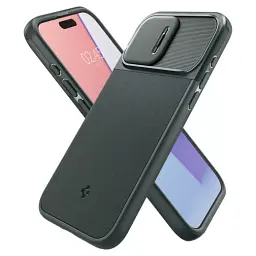 Чохол із захистом камери Spigen Optik Armor (MagFit) Abyss Green для iPhone 15 Pro (ACS06739) - мініатюра 7