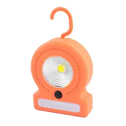 Ліхтар кемпінговий 3 режими COB, 8SMD(white), 5SMD(red) магніт та гак для підвіски 3хАА лампа 11см UKC 037-A помаранчевий