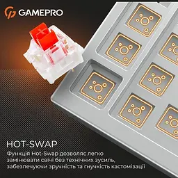 Клавіатура дротова GamePro Genesis Metallic Outemu Red Swithes USB White (MK110W) - мініатюра 9