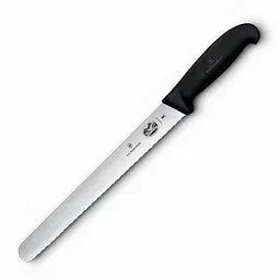 Кухонний ніж Victorinox Fibrox Larding лезо 25см хвил. з чорн. ручкою