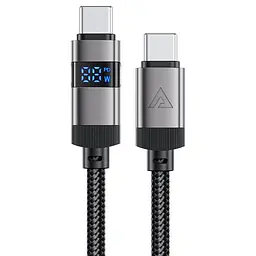 Кабель ACEFAST C15-03 USB-C to USB-C zinc alloy digital display braided charging data cable чорний