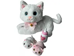 Інтерактивна іграшка Кішка з кошенятами, WToys (біла)