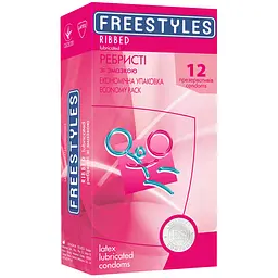 Презервативи Freestyles Ribbed Ребристі 36 шт. (3 упаковки х 12 шт.) (ROZ6400229477) - мініатюра 2