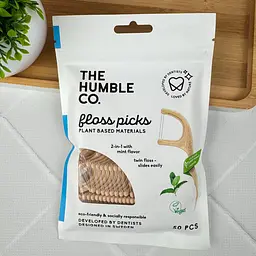 Флос зубочистки The Humble Co. подвійні (м'ята), 50 шт