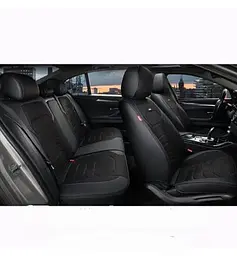 Авточохли накидки для сидінь 5D Алькантара Экокожа Elegant VERONA комплект Чорні (700 146)