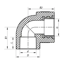 Кутник ВР Koer 25x3/4F PPR K0115.Pro KP0137 - мініатюра 2