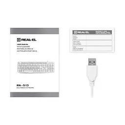 Клавіатура REAL-EL RK-513 USB White (EL123100047) - мініатюра 7