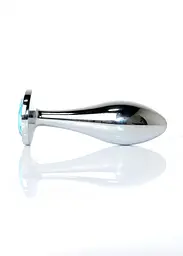 Анальна металева пробка Plug-Jewellery Silver PLUG- Light Blue L Boss Series 64-00148 100347 - мініатюра 5