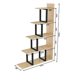 Стелаж-перегородка L-160 Loft Design (Горіх Модена) - мініатюра 2