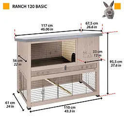 Клітка Ferplast Ranch 120 Basic для кролів, темно-сіра - мініатюра 8