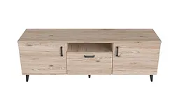 Тумба Лестер на конусних ніжках Ferrum-decor 48x139x38 Чорний метал ДСП Дуб Сан-Марино 16 мм (FRD-106806)