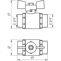 Кран кульовий прямий Q Professional 3/4″ ЗЗ КБ PN40 Q153 - мініатюра 6