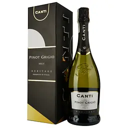 Уцінка. Вино ігристе Canti Pinot Grigio Brut, біле, брют, 11,5%, 0,75 л, подарункова упаковка (W3510) 
