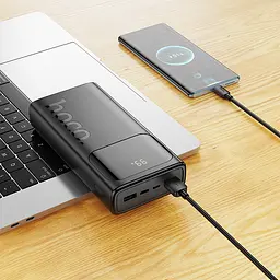 Зовнішній акумулятор HOCO J144A Hymn power bank(30000mAh) Black (6942007642132) - мініатюра 5