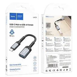 Мульти адаптер хаб Hoco UA24 Type-C to USB 3.0 сірий - мініатюра 8