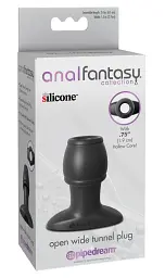 Анальний тонель Anal Fantasy Collection Open Wide Tunnel Plug 7 см (чорний) - мініатюра 6