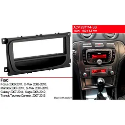 Перехідна рамка Ford Focus, Mondeo, S-Max, C-Max, Galaxy, Kuga ACV 281114-36 - мініатюра 4