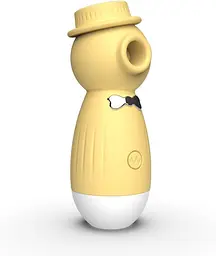 Кліторальний вакуумний вібростимулятор Джентльмен у капелюшку Wo-sex Lilo лимонний 9х3.5 см із вбудованим USB