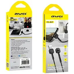 Кабель Awei CL-67 Micro cable 1m Black - мініатюра 2