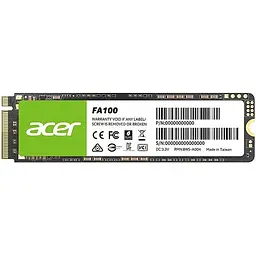 Накопичувач SSD 256Gb Acer FA100 M.2 2280 NVMe 1.4 PCIe Gen 3x4 3D NAND, Retail (BL.9BWWA.118) - мініатюра 4